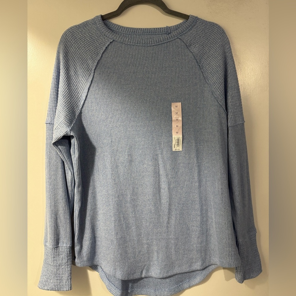 SO Women's Light Blue Crew Neck Sweater